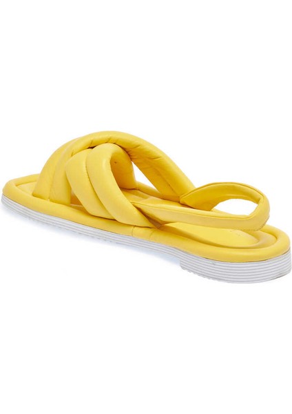 Sarı Hakiki Deri Kadın Sandalet - K24Y1SN67414-J63