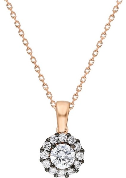 Elmas Görünümlü Tektaş Elmaz Montür 925 Ayar Gümüş Bayan Kolye