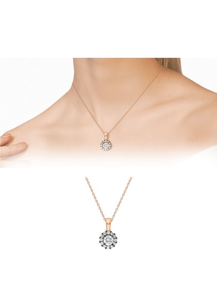 Elmas Görünümlü Tektaş Elmaz Montür 925 Ayar Gümüş Bayan Kolye fiyatları