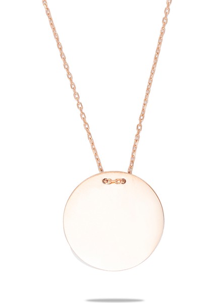 Klasik Model Rose Renk Isme Özel Yazılı 925 Ayar Gümüş Kadın Kolye