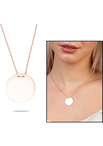 Klasik Model Rose Renk Isme Özel Yazılı 925 Ayar Gümüş Kadın Kolye fiyatları