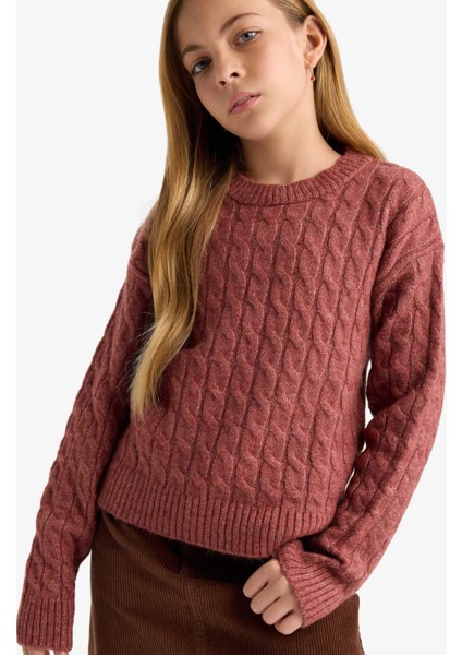 Kız Çocuk Bisiklet Yaka Triko Kazak F2748A825WN