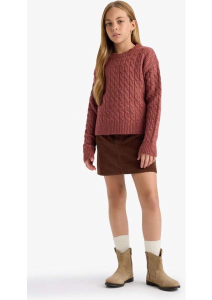 Kız Çocuk Bisiklet Yaka Triko Kazak F2748A825WN