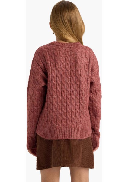 Kız Çocuk Bisiklet Yaka Triko Kazak F2748A825WN