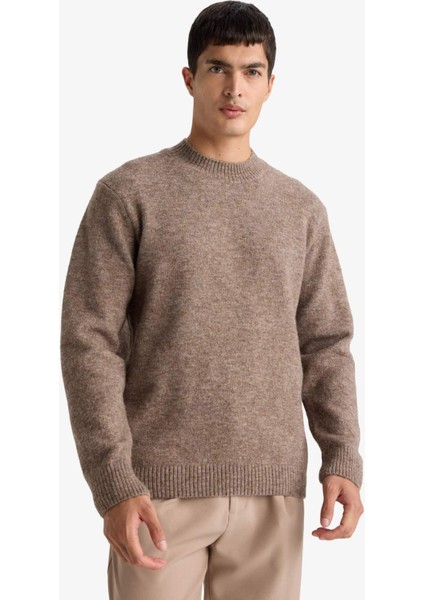 Relax Fit Bisiklet Yaka Triko Kazak E8390AX25CW