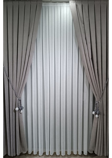 Keten Foldet Tül Perde (1/3 Sık Pile) Ağır Gramajlı Kırışmaz Ütü Istemez fiyatları