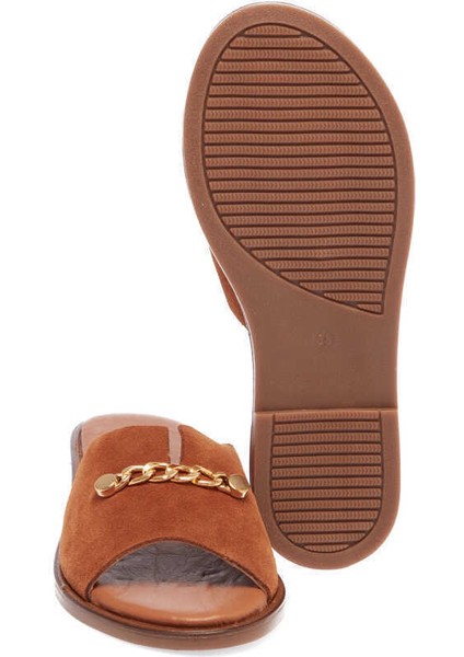 Taba Hakiki Süet Deri Kadın Terlik - K24Y1TR67429-K59