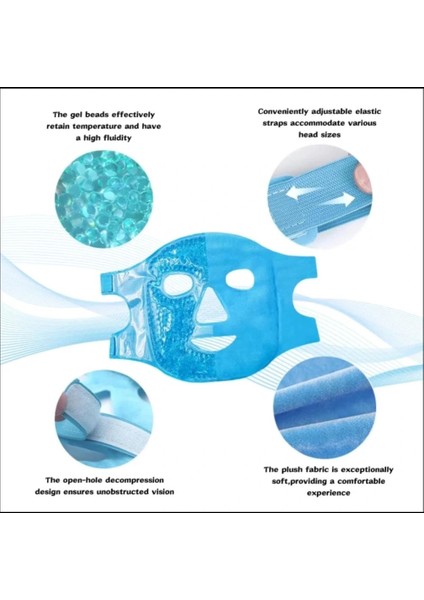 Buz Jel Toplar Termojel Yüz Maskesi, Soğuk ve Sıcak Terapi Yüz Maskesi ( Lisinya )