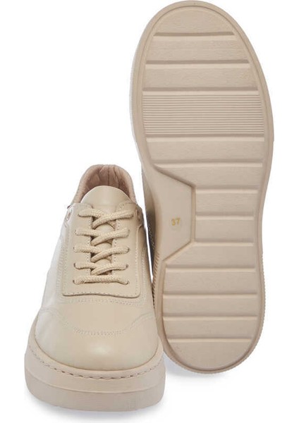 Bej Hakiki Deri Kadın Sneaker - K24S1AY67554-A25