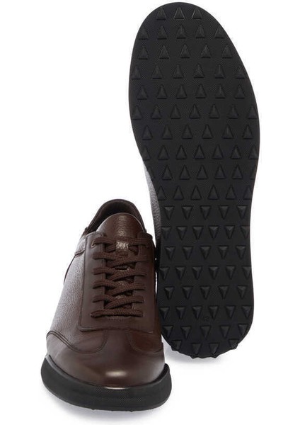 Kahve Hakiki Deri Erkek Sneaker - E24S1AY57009-A42