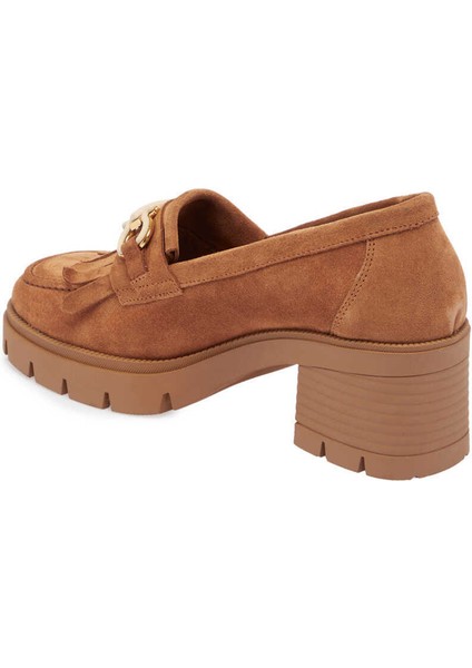 Kahve Hakiki Süet Deri Kadın Makosen - K24S1AY67637-T86