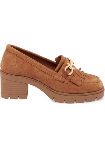 Kahve Hakiki Süet Deri Kadın Makosen - K24S1AY67637-T86