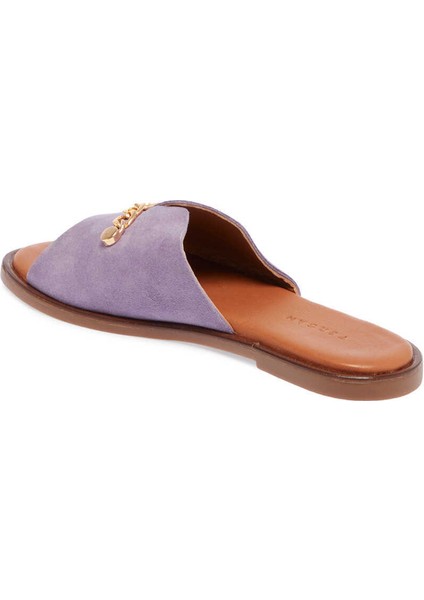 Lila Hakiki Süet Deri Kadın Terlik - K24Y1TR67429-R92
