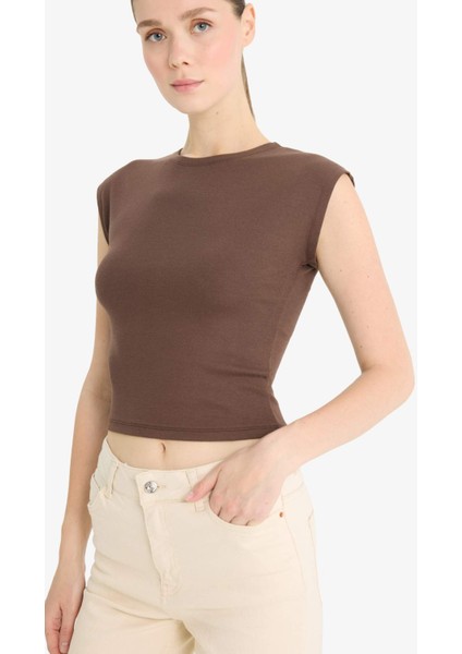 Slim Fit Dar Kesim Bisiklet Yaka Basic Düz Modal Kısa Kollu Tişört F0685AX25SP