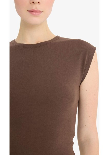 Slim Fit Dar Kesim Bisiklet Yaka Basic Düz Modal Kısa Kollu Tişört F0685AX25SP