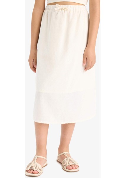 Kız Çocuk Beli Lastikli Dokuma Etek F5870A825HS