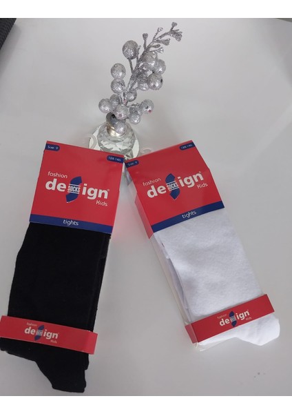 Siyah -Beyaz 9 Yaş Külotlu Çorap