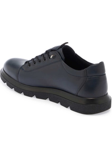 Lacivert Hakiki Deri Erkek Sneaker - E24S1AY57010-A31