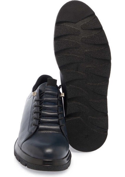 Lacivert Hakiki Deri Erkek Sneaker - E24S1AY57010-A31