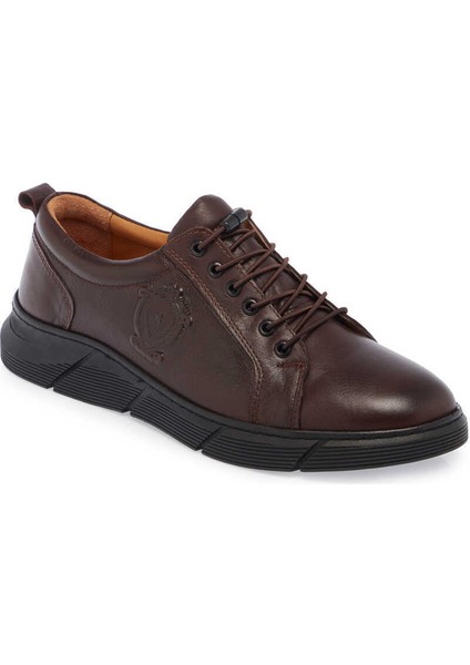 Kahve Hakiki Deri Erkek Sneaker - E24S1AY57007-A24 indirimleri