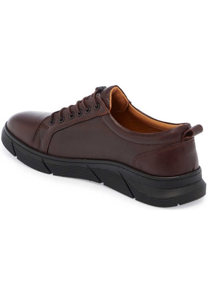 Kahve Hakiki Deri Erkek Sneaker - E24S1AY57007-A24
