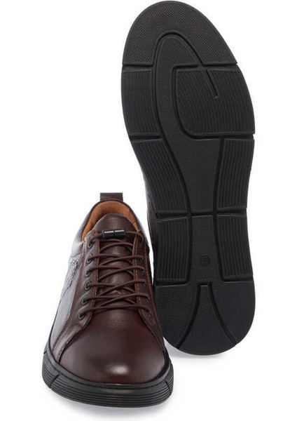 Kahve Hakiki Deri Erkek Sneaker - E24S1AY57007-A24