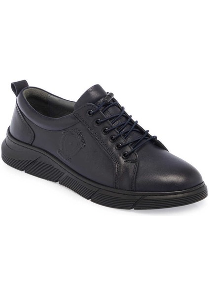 Lacivert Hakiki Deri Erkek Sneaker - E24S1AY57007-A31 indirimleri