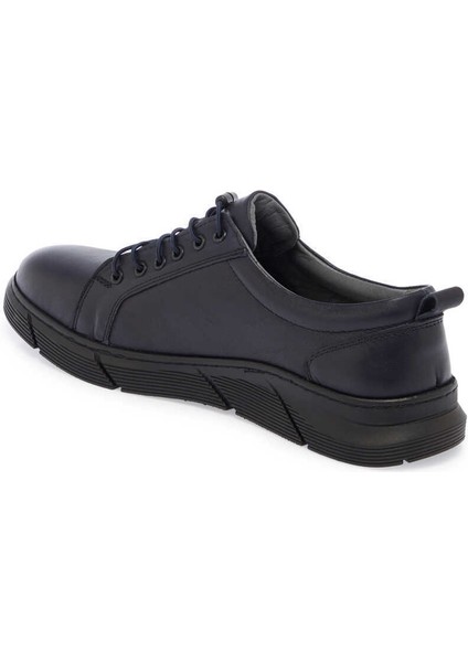Lacivert Hakiki Deri Erkek Sneaker - E24S1AY57007-A31