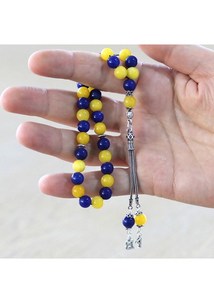 925 Ayar Gümüş Isme Özel Harf Püsküllü Küre Kesim Sarı Lacivert Jade Doğaltaş Taraftar Tesbih fırsatları