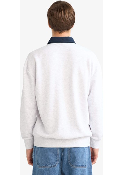 Boxy Fit Polo Yaka Sweatshirt E6523AX25AU