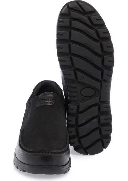 Siyah Hakiki Nubuk Deri Erkek Casual Ayakkabı - E24S1AY56996-A64