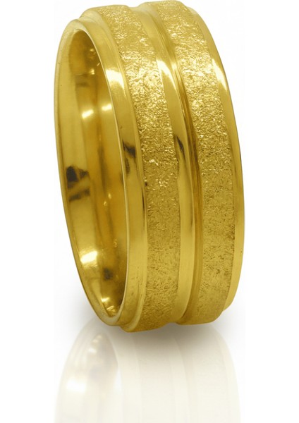 Altın Renk Modern Tasarım 316L Kalite Paslanmaz Kadın Çelik Yüzük Alyans - 14 Ölçü