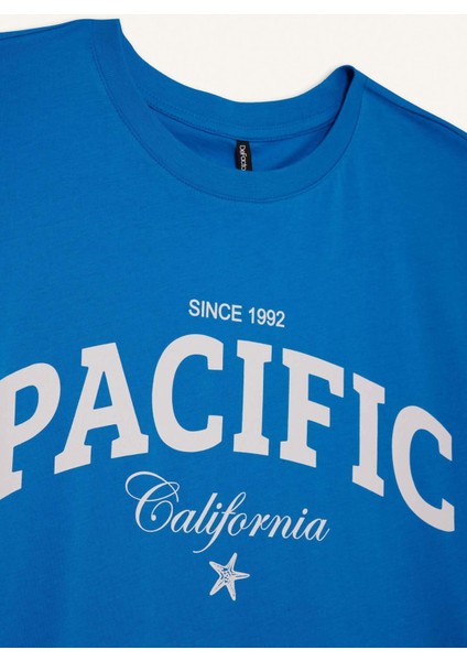 Regular Fit Bisiklet Yaka Baskılı Penye Kısa Kollu Tişört