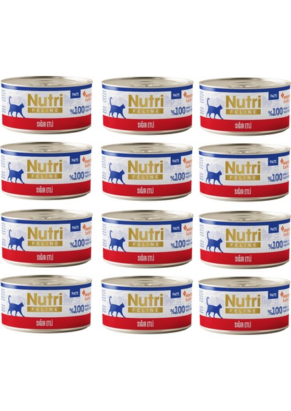 Sığır Etli Pate Tahılsız Yetişkin Kedi Konservesi 70 Gr. x 12 Adet