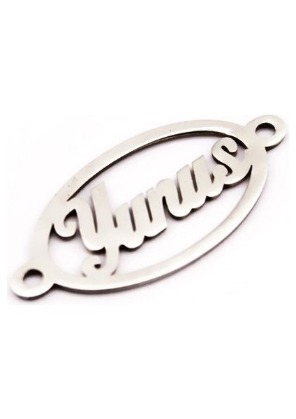 Isme Özel Yazılı 925 Ayar Gümüş Oval Püskül Ucu