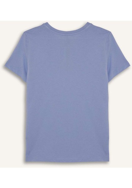 Regular Fit Bisiklet Yaka Baskılı Penye Kısa Kollu Tişört F5890AX25SM