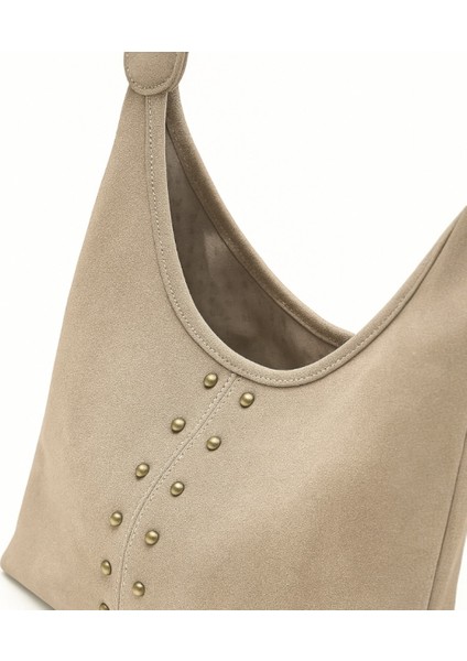 Trok Detaylı Süet Omuz Çantası Pablo modelleri