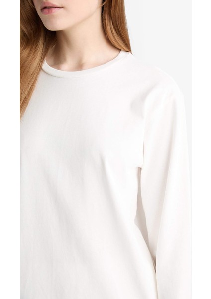 Regular Fit Bisiklet Yaka Uzun Kollu Tişört Tunik