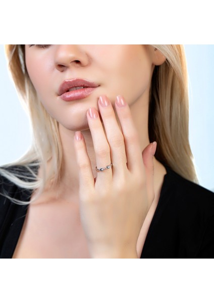 Helezon Tasarım Gümüş Renk Ayarlanabilir Ölçü 925 Ayar Gümüş Kadın Yüzük fırsatları