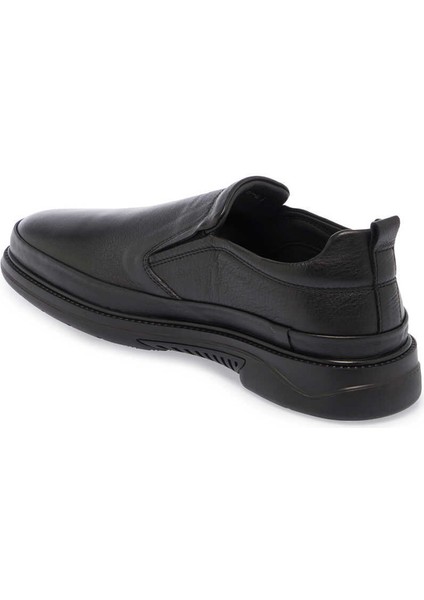 Siyah Hakiki Deri Erkek Casual Ayakkabı - E24S1AY57054-A23