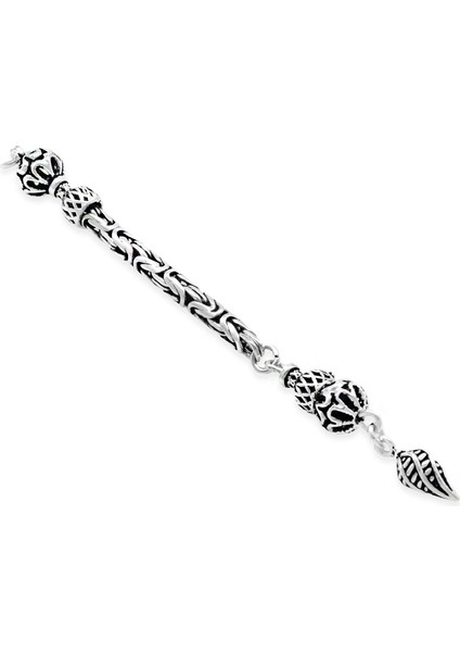 Çeşmi Bülbül Tasarım Uçlu Kral Zincirli 925 Ayar Gümüş Püskül