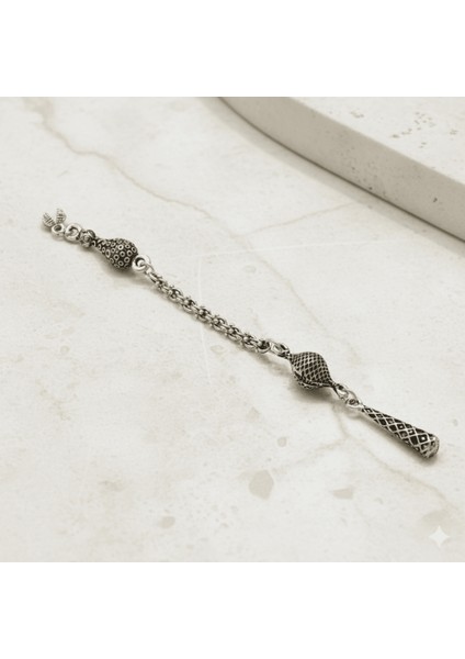 Gümüş Renk Arnavut Zincirli Tek Kamçılı Kararmaz Metal Püskül modelleri