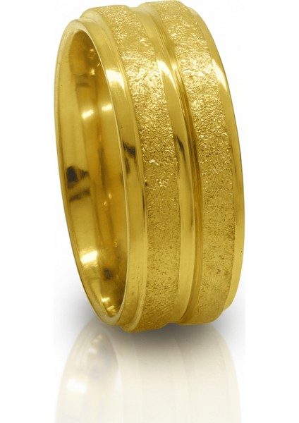 Altın Renk Modern Tasarım 316L Kalite Paslanmaz Kadın Çelik Yüzük Alyans - 18 Ölçü