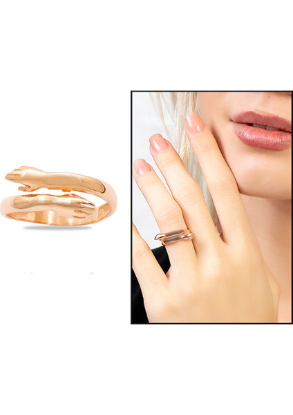 Anne Bebek Eli Detaylı Rose Renk Ayarlanabilir Ölçü 925 Ayar Gümüş Kadın Yüzük fiyatları