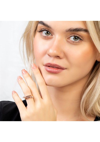 Anne Bebek Eli Detaylı Rose Renk Ayarlanabilir Ölçü 925 Ayar Gümüş Kadın Yüzük modelleri