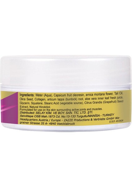 Kapsikum Meyvesi Oleoresini Arnika Montana Çiçeği Articum Lappa (Dulavratotu) Kökü Kremi 50ML X2 Adet fiyatları