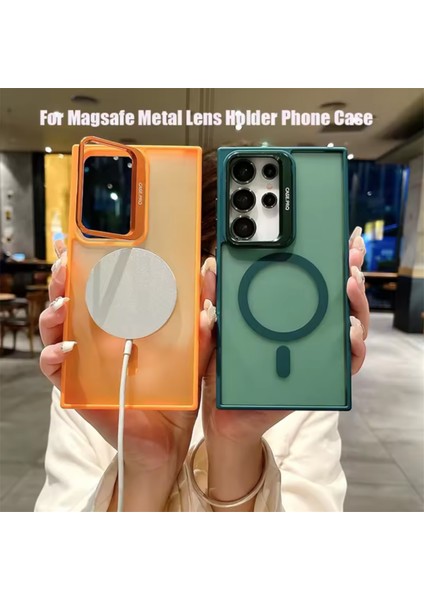 Samsung Galaxy S24 Ultra Uyumlu Mat Serisi Standlı Kapak Magsafe Kılıf +Lens Koruma . fiyatları