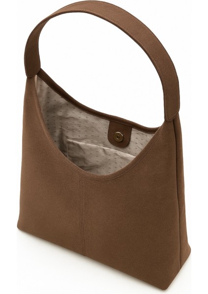 Trok Detaylı Süet Omuz Çantası Pablo modelleri