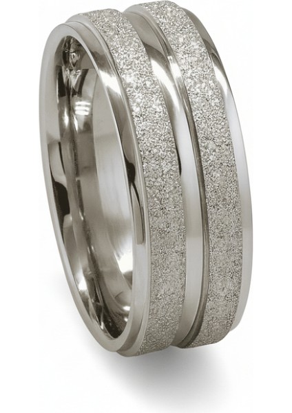 Gümüş Renk Modern Tasarım 316L Kalite Paslanmaz Kadın Çelik Yüzük Alyans - 18 Ölçü