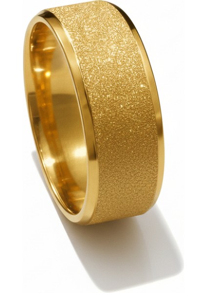 Altın Renk Zarif Tasarım 316L Kalite Paslanmaz Çelik Kadın Yüzük Alyans - 27 Ölçü